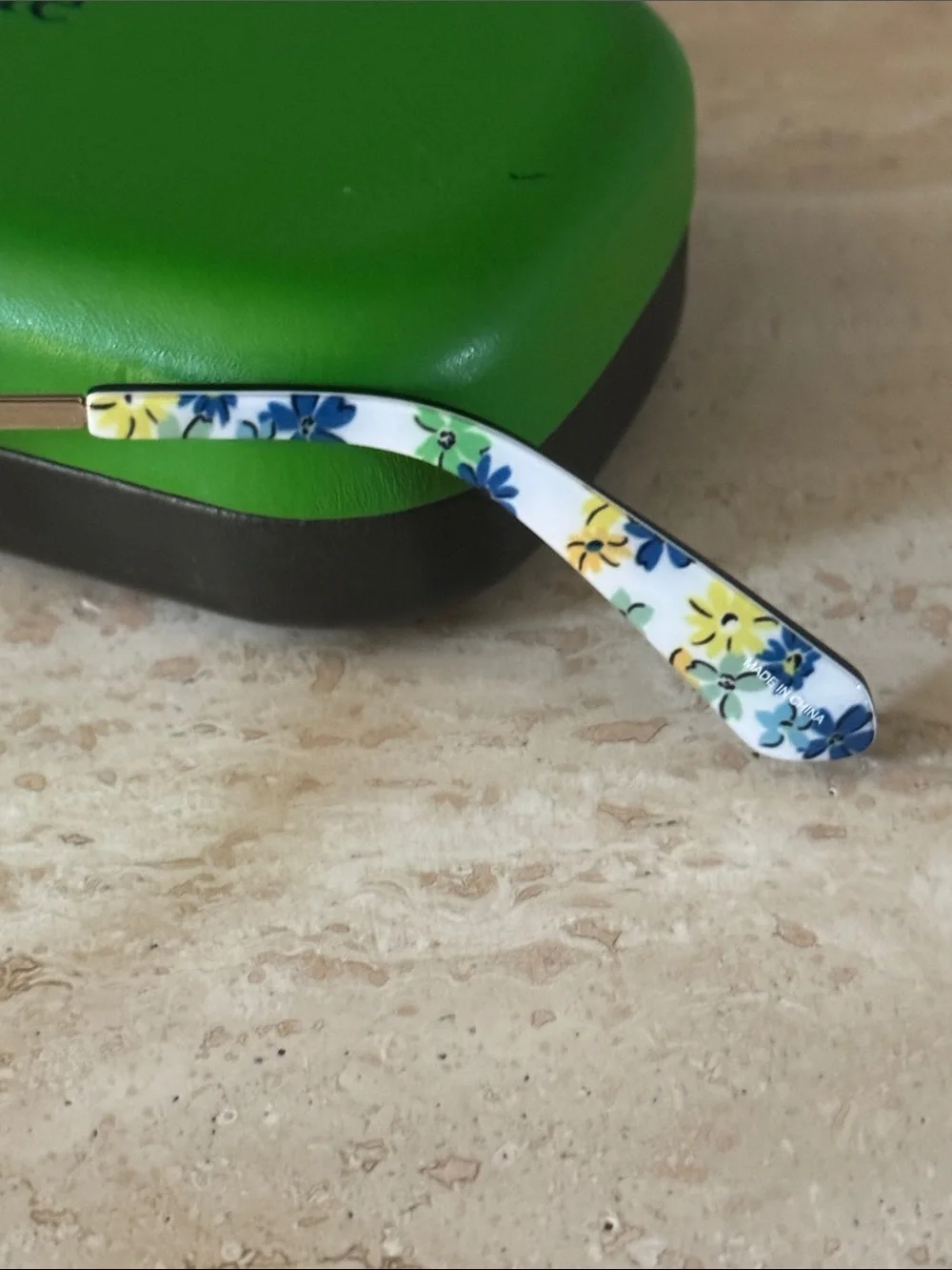 kate spade prescription Gold and Black Cat-Eye Glasses with Floral Temple Tip